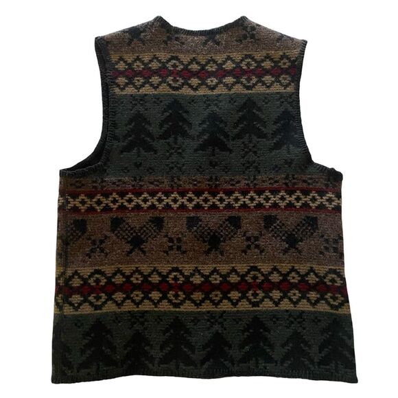 Vintage Print Woolwich Wool Blend Vest Size Small - Picture 2 of 7